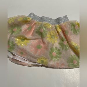 Spring Flowers Tulle Skirt With Shorts